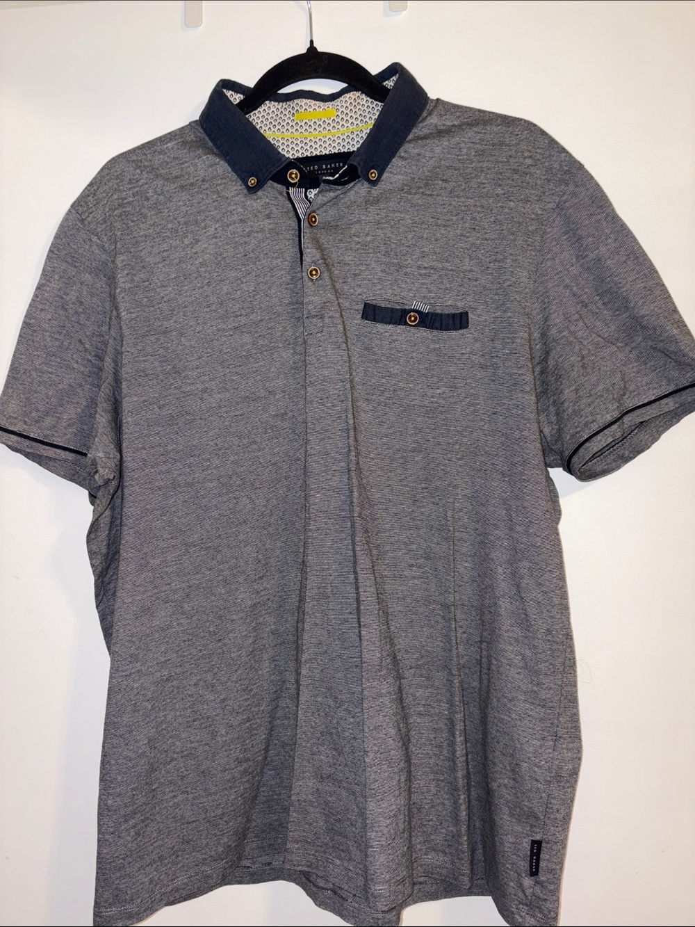 Ted Baker London Heather Grey Polo with Navy Trim